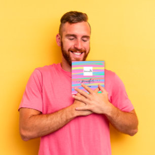 Handmande Yellow Pink Abstract Custom QR LOGO  Square Business Card