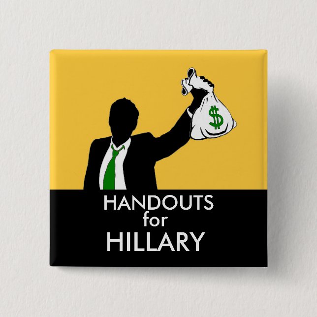 Handouts for Hillary 15 Cm Square Badge (Front)