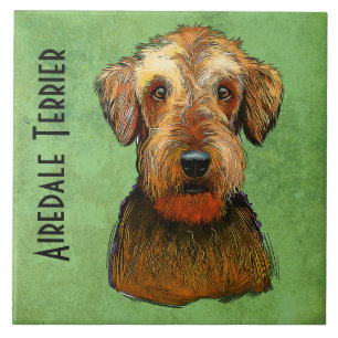 Handpainted Airedale Terrier Tile