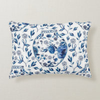 Handpainted Blue & White Chinoiserie Floral Style