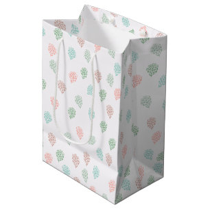 Handpainted Christmas Pine Cones Multicolor Medium Gift Bag