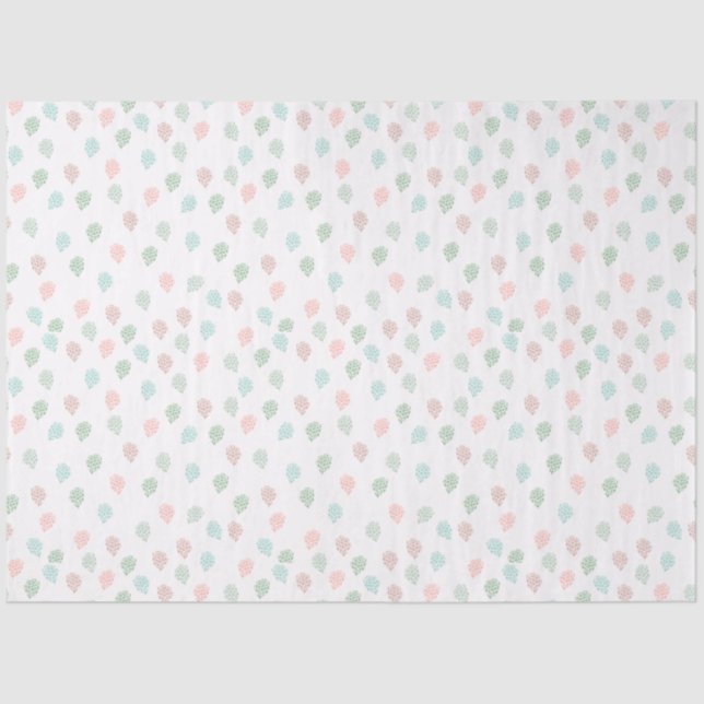 Handpainted Christmas Pine Cones Multicolor Tissue Paper (Front)