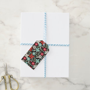 Handpainted Christmas Poinsettia Red Personalised Gift Tags