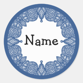 Handpainted Doodle Design Classic Round Sticker