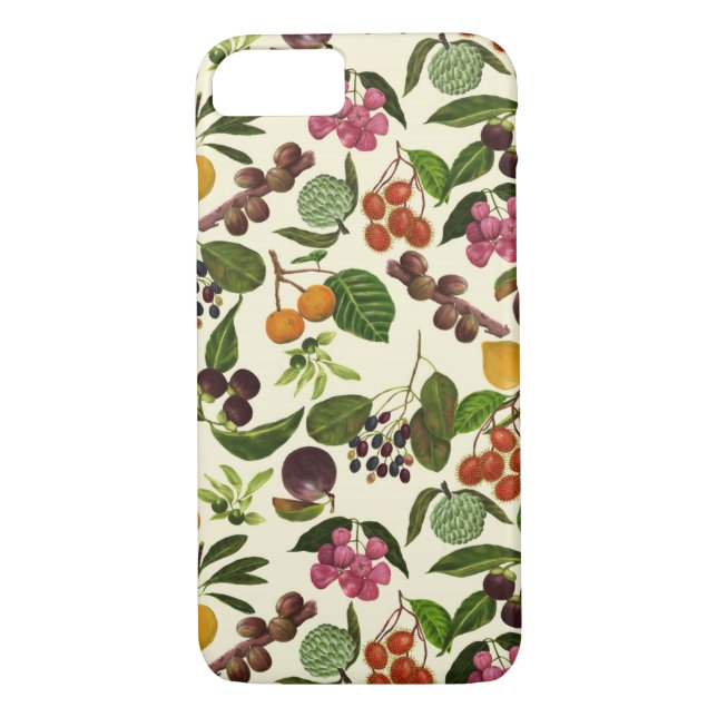 Handpainted Exotic Tropical Fruits Pattern Case-Mate iPhone Case (Back)