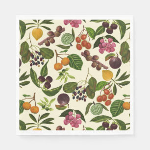 Handpainted Exotic Tropical Fruits Pattern Napkin