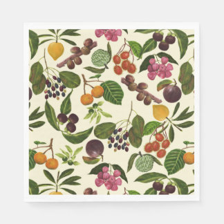 Handpainted Exotic Tropical Fruits Pattern Napkin