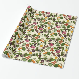 Handpainted Exotic Tropical Fruits Pattern Wrapping Paper