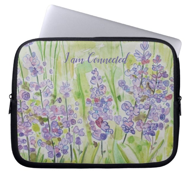 Handpainted Flowers I am Connected - Laptop Sleeve (Front)