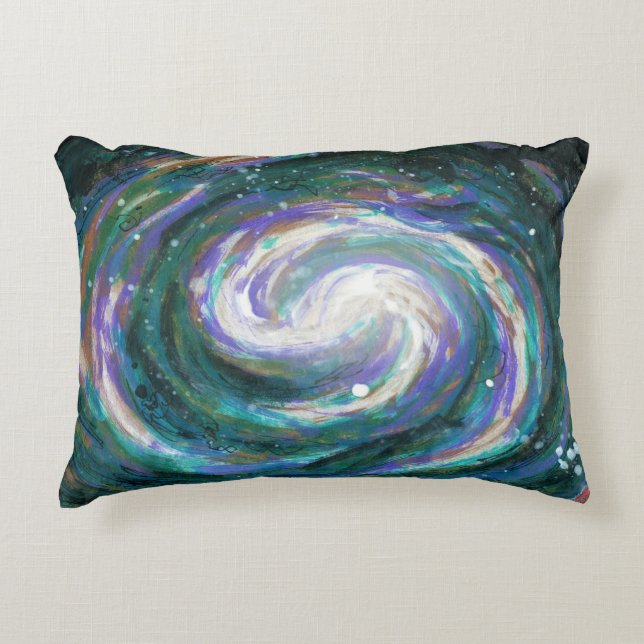 Handpainted Galaxy Decorative Cushion (Front)