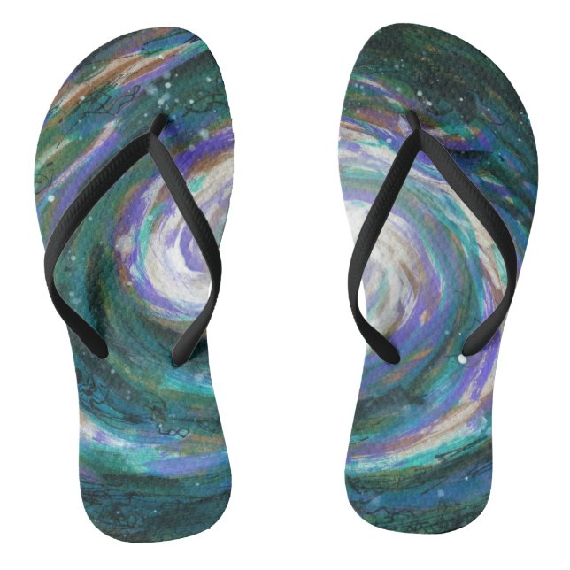 Handpainted Galaxy Flip Flops (Footbed)