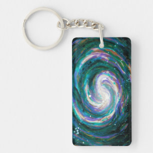 Handpainted Galaxy Key Ring