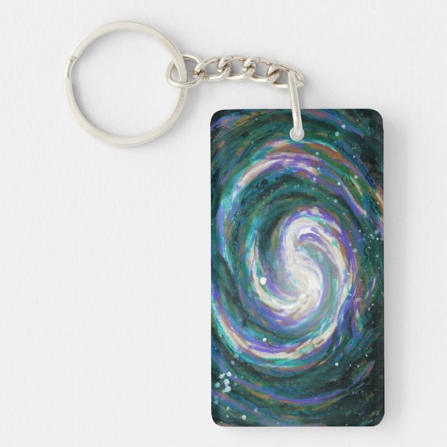 Handpainted Galaxy Key Ring (Front)