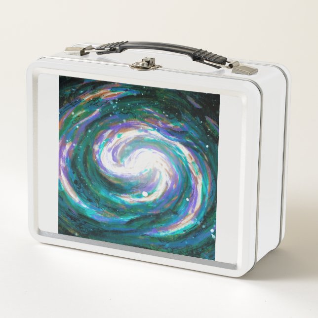 Handpainted Galaxy Metal Lunch Box (Front)