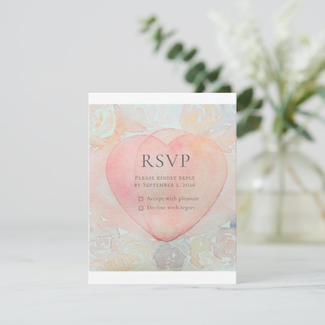 Handpainted Goddess Heart RSVP Card (Standing Front)