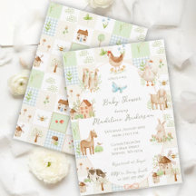 Handpainted Grandmillenial Farm Quilt Baby Shower 