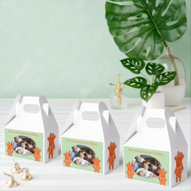 Handpainted Halloween Fun Ghouls and Goblins PHOTO Favour Box (Multiple)