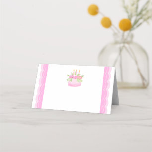 Handpainted Loose Watercolor Floral Cake Place Card