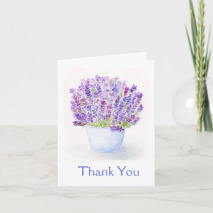 Handpainted Loose Watercolor Lavender Floral  Note Card