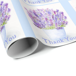 Handpainted Loose Watercolor Lavender Floral Wrapping Paper