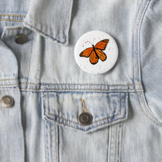Handpainted Monarch Butterfly Button