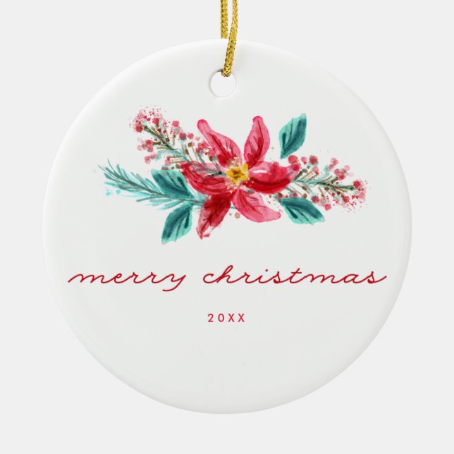 Handpainted Personalised Christmas Ornament (Front)