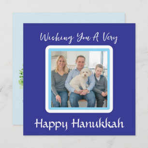 Handpainted Snowy Winter Trees HANUKKAH PHOTO CARD