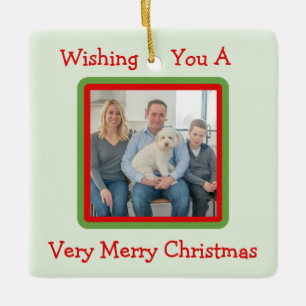 Handpainted Snowy Winter Trees PHOTO Ceramic Ornament