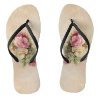 Handpainted Style Vintage Pink and White Roses