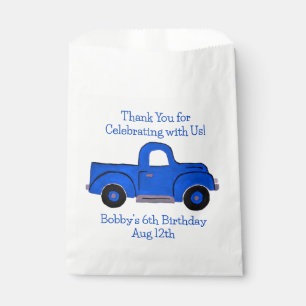 Handpainted Vintage Blue Truck  Favour Bags