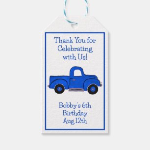 Handpainted Vintage Blue Truck  Gift Tags