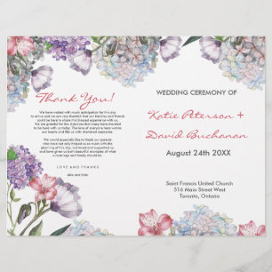 Handpainted water colour hydrangea wedding