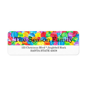 Handpainted watercolor baubles label