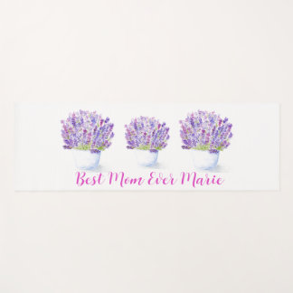 Handpainted Watercolor Lavender Floral MOM Yoga Mat