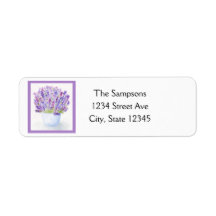 Handpainted Watercolor Lavender Floral Return