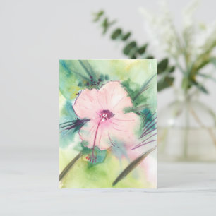 Handpainted Watercolour Belizean Hibiscus Flower Postcard