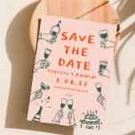 Handpainting Funky Retro Contemporary Save The Date<br><div class="desc">Handpainting Funky Retro Contemporary Save the Date</div>