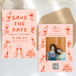 Handpainting Funky Retro Contemporary  Save The Date<br><div class="desc">Handpainting Funky Retro Contemporary Save the date</div>