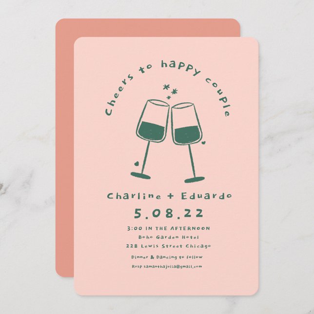 Handpainting Retro  Contemporary Art Wedding  Invitation (Creator Uploaded)