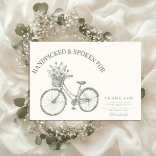 Handpicked Floral Bicycle Shower Thank You Card