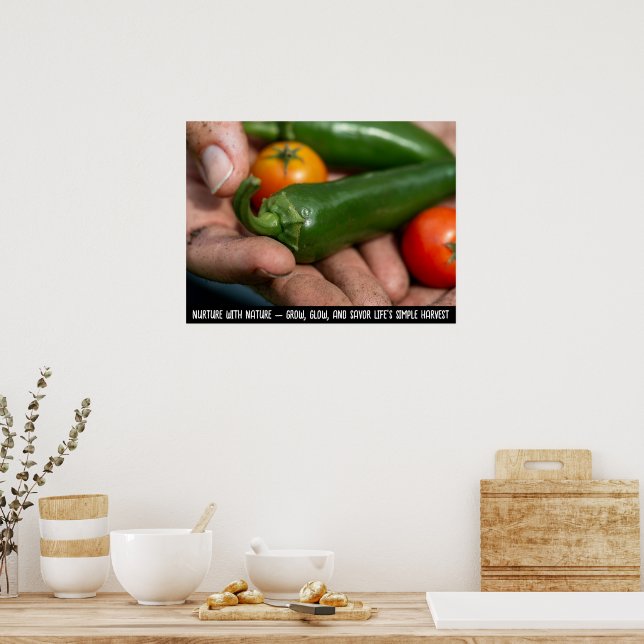 “Handpicked Harvest – Nature’s Bounty at Your Fing Poster (Kitchen)