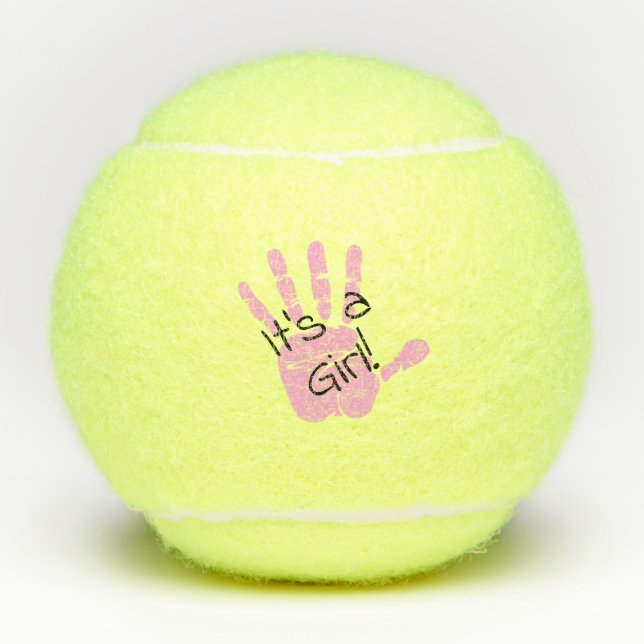 Handprint Baby Announcement Tennis Balls (Front)