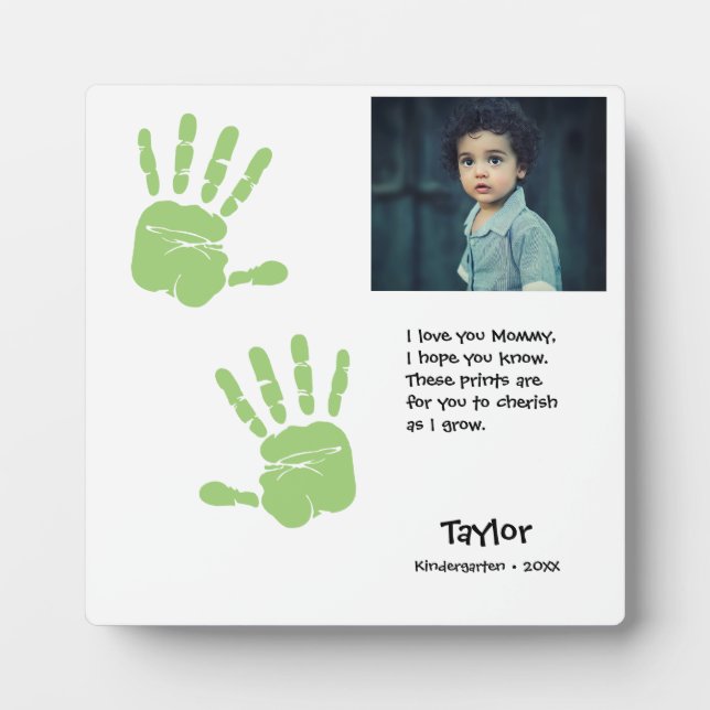 Handprint First day of School Poem for Mum Plaque (Front)