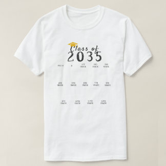 Handprint Graduation Class of 2035 Grow With Me T-Shirt