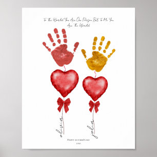 Handprint Mother’s Day Keepsake,heart Mother’s Day Poster