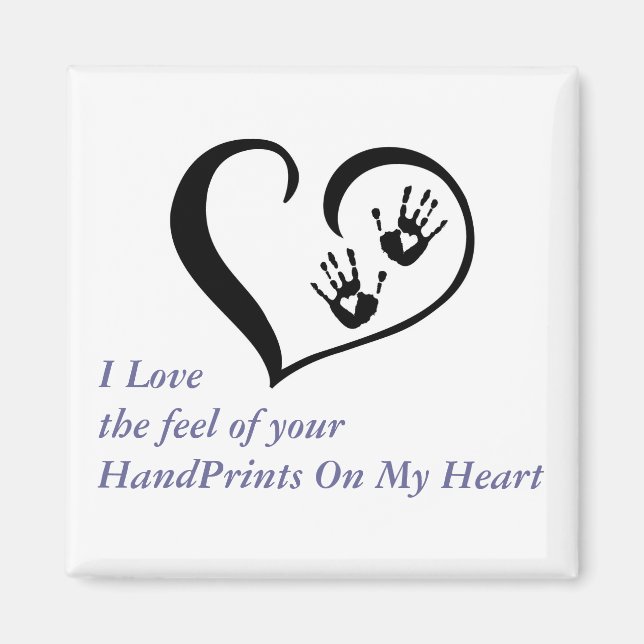 HandPrint On My Heart Magnet (Front)