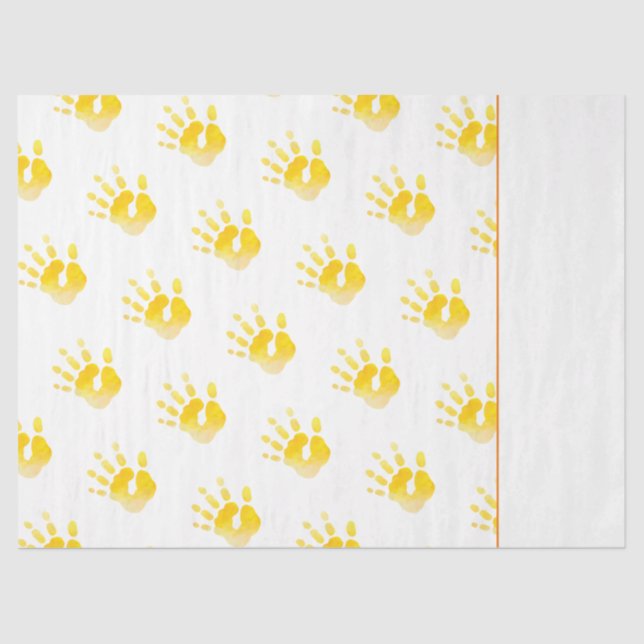 Handprint Yellow Unisex Watercolor Art Sweet Baby Tissue Paper (Front)