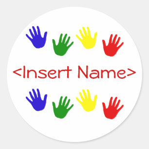 Handprints Classic Round Sticker