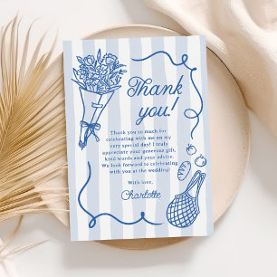 Handrawn Fresh Off the Market Bridal Shower Thank You Card