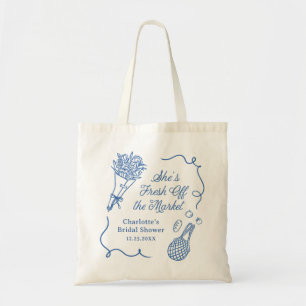 Handrawn Fresh Off the Market Bridal Shower Tote Bag